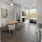 Open concept living space in studio apartment