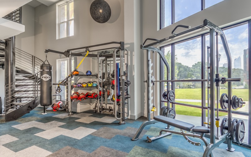 Two-story fitness center
