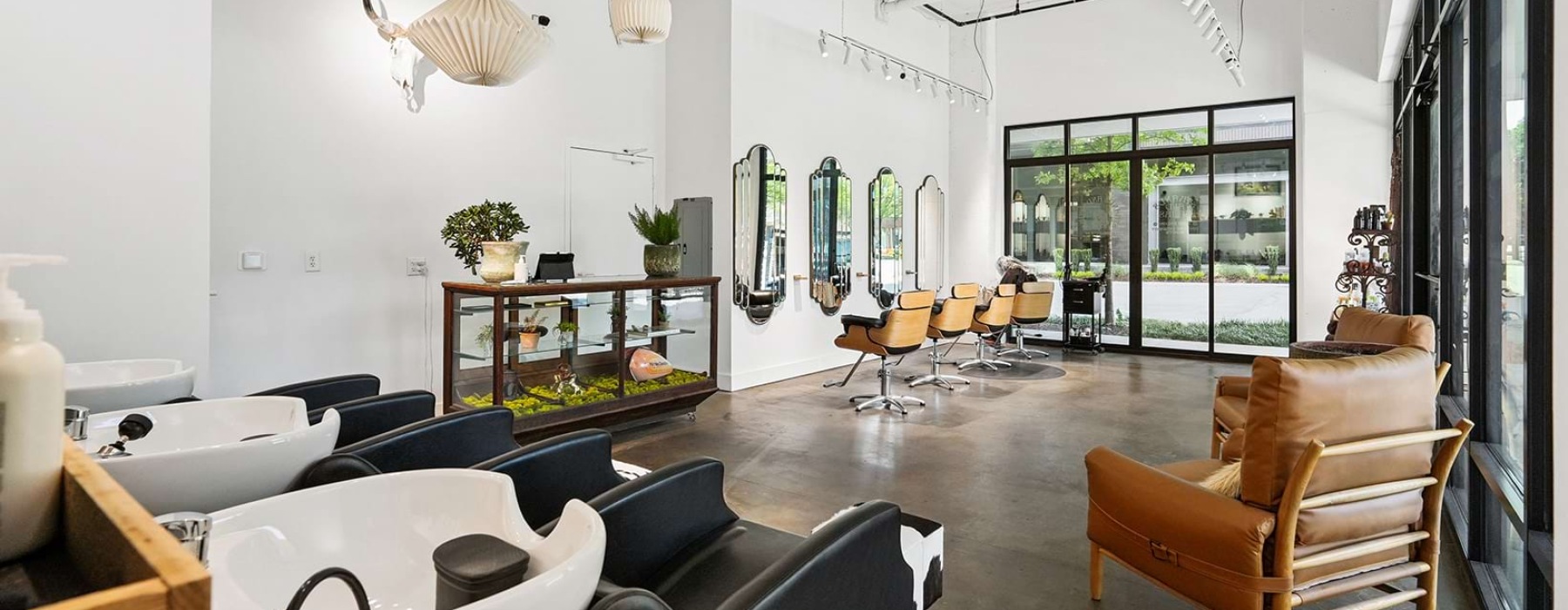 salon with wash and cut stations